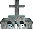 grave with cross and words 'r.i.p.'