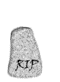 man behind grave pulling a thumbs up